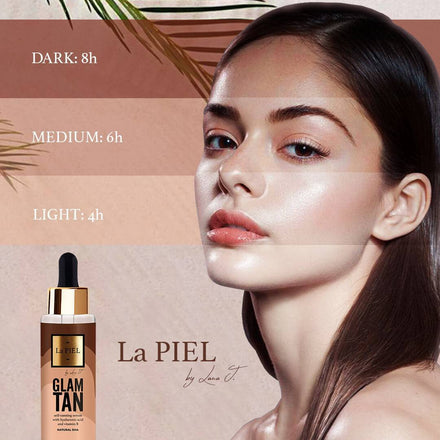 Pjena Za Samotamnjenje Koze Tijela I Poklon Rukavica Za Lakse Nanosenje i Hijaluronski Serum Za Lice Za Samotamnjenje Ten La PIEL Glam Tan Prirodna Kozmetika Lana Jurcevic