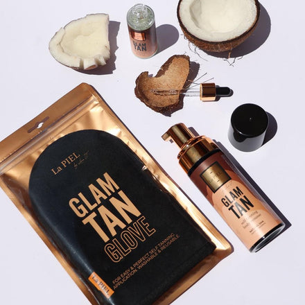 Glam Tan Box Pjena Za Samotamnjenje Tijela Hijaluronski Serum Za Samotamnjenje I Rukavica Za Lakse I Ravnomjerno Nanosanje Pjene La Piel Prirodna Kozmetika