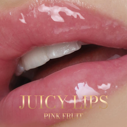 La PIEL Juicy Lips Pink Fruit Lip Oil Sjaj Na Usnama Closeup