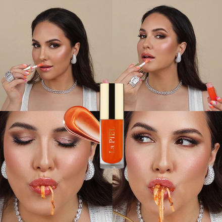 La PIEL Juicy Lips Red Orange Lip Oil Modeli I Usne Kolaz