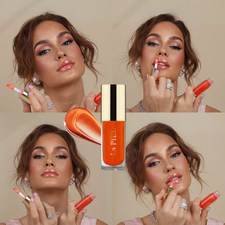 La PIEL Juicy Lips Red Orange Lip Oil Ridokosa Model Kolaz