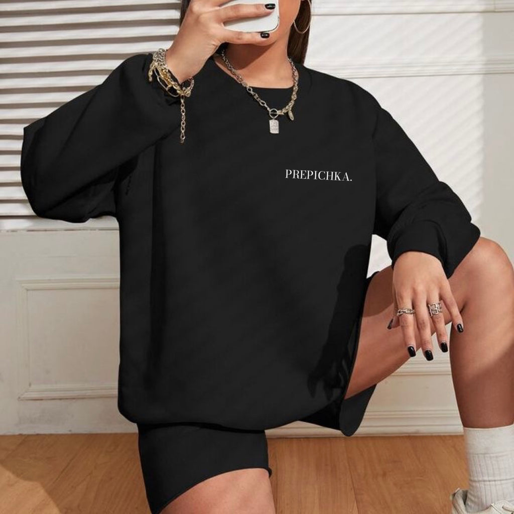 La PIEL Prepichka Crni Sweatshirt Model Prednja Strana